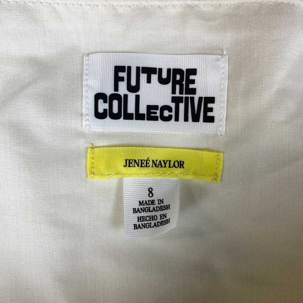 Future Collective Dress Womens Size 8 Cream Jenee Naylor Sleeveless Ring Detail‎ - Picture 5 of 5